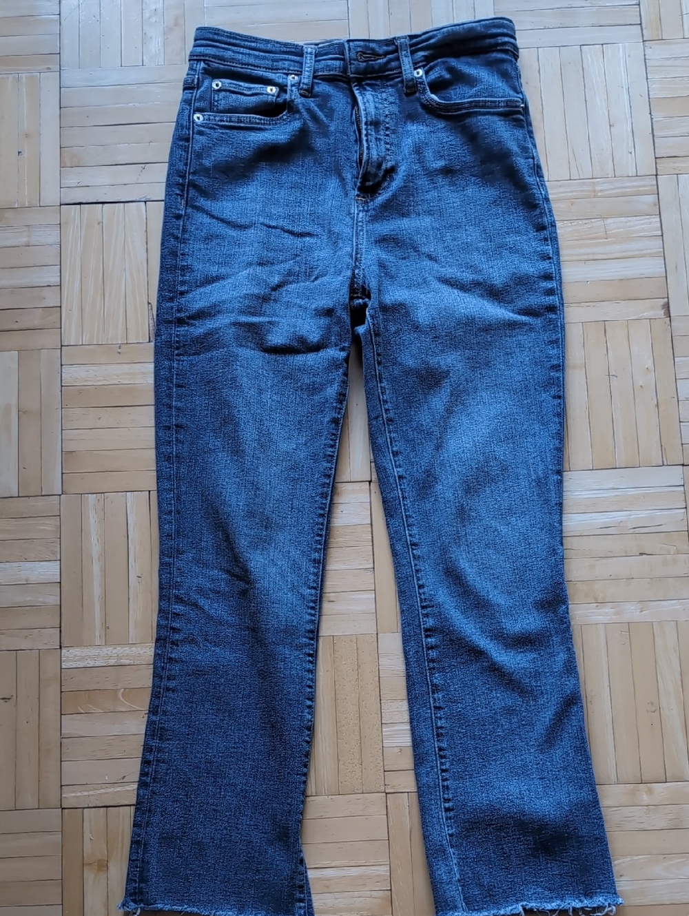Zara Women's Straight-Leg Jeans in Blue Denim